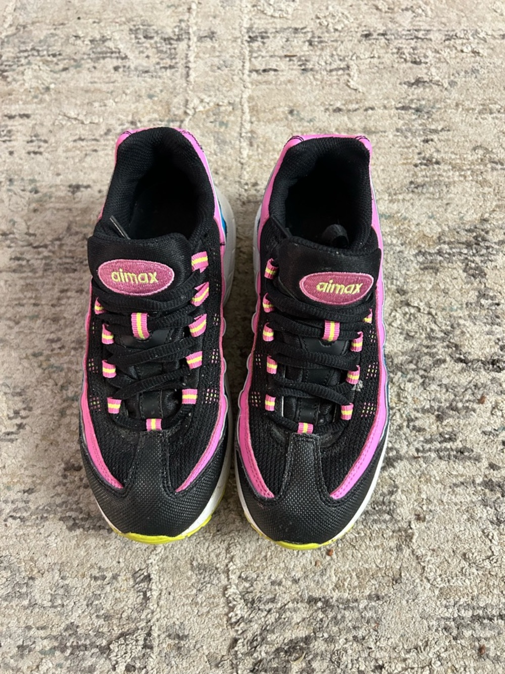 Nike Air Max Women’s Black with Pink and Yellow Accent Sneakers